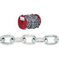 Chaîne ronde Proof Campbell, Acier &agrave; faible teneur en carbone, 3/16" x 100' (30,4 m) l, Calibre 30, Charge d'utilisation 800 lb (0,4 tonne) Cintas