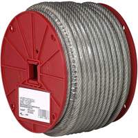 Wire Cable, 250' (76.2 m) x 1/8", 340 lbs. (0.17 tons), Vinyl Coated Cintas