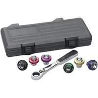 6 Point Magnetic Oil Drain Plug Metric Socket Set, 7 Pieces, 3/8" Drive Size Cintas