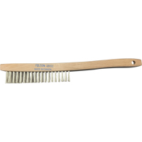 Curved-Handle Scratch Brushes, Stainless Steel, 4 x 19 Wire Rows, 14" Long Cintas