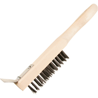 Scratch Brush With Scraper, Steel, 5 x 13 Wire Rows, 11-3/8" Long Cintas
