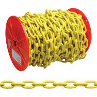 Chaîne ronde &eacute;prouv&eacute;e, Acier &agrave; faible teneur en carbone, 3/16" x 100' (30,4 m) l, Calibre 30, Charge d'utilisation 800 lb (0,4 tonne) Cintas