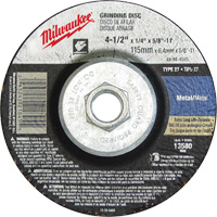 Meule, 4-1/2" x 1/8", Arbre 5/8"-11, Oxyde d'aluminium, Type 27 Cintas