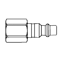 Raccords rapides - 1/2" industriel, &agrave; soupape/1 voie - Abouts, 3/8" Cintas