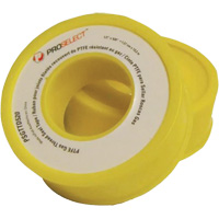 Ruban &agrave; filetage pour tuyau en PTFE pour industrie p&eacute;troli&egrave;re et gazi&egrave;re, 12,7 mm (1/2") x 6,6 m (21,67'), Jaune Cintas
