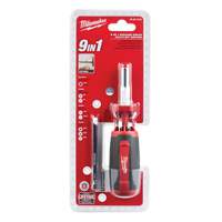 9-in-1 Square Drive Multi-Bit Driver, 9" L, Cushion Grip Handle Cintas