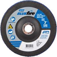 Disque &agrave; lamelles &agrave; grain grossier BlueFire, 7" x 7/8", Type 27, Grain 80, Alumine de zirconium Cintas