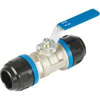 Standard Ball Valve, Aluminum, Manual, 1", Push Cintas