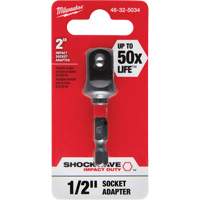 Shockwave Impact Socket Adapter, 1/4" Drive Size, 1/2" Male Size, Ball, 2" L Cintas