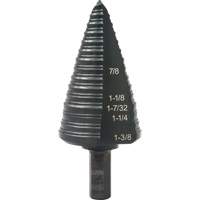 #12 Multi-Hole Step Drill Bit, 7/8" - 1-3/8" , 1/16" Increments, High Speed Steel Cintas
