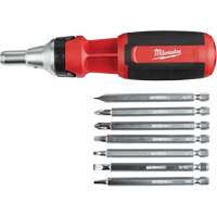 9-in-1 Square Drive Ratcheting Multi-bit Driver, 9-1/10" L, Cushion Grip Handle Cintas