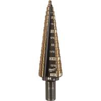 Step Drill Bit, 3/16"/#4 - 7/8"/#4 , 1/32" Increments, High Speed Cobalt Cintas