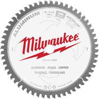 Aluminum Cutting Circular Saw Blade, 7-1/4", 56 Teeth, Plastic/Fibreglass/Non-Ferrous Use Cintas