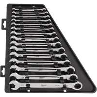 Ratcheting Wrench Set, Combination, 15 Pieces, Metric Cintas