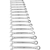 Ratcheting Wrench Set, Combination, 15 Pieces, Metric Cintas