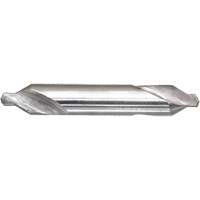 DRILLCO Combined Centre Drill & Countersink, #1, 3/64" Small Diameter, 1/8" Large Diameter, High Speed Steel Cintas