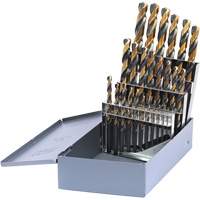 DRILLCO Metric Jobber Length Drill Bit Set, 25 Pieces, High Speed Steel Cintas