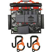 Arsenal 5711 Bucket Truck Tool Board with 2" Locking Aerial Bucket Hooks Kit, Nylon, 8 Pockets, Grey Cintas