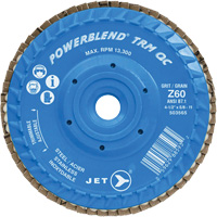 PowerBlend TRM QC Trimmable Flap Disc, 4-1/2" x 5/8"-11, Type 27, Z60 Grit, Zirconia Alumina Cintas
