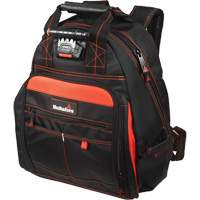 Lighted Tool Backpack, Black/Red, Ballistic/Polyester Cintas