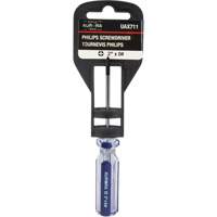 Tournevis Philips bleu transparent avec bandes, #0, Prise Plastique Cintas