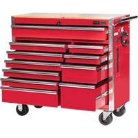 PRC4211 Pro Series Roller Cabinet, 11 Drawers, 42" W x 18" D x Red Cintas