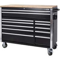 HDRC5212 HD Series Roller Cabinet, 12 Drawers, 51-1/4" W x 21" D x 40-3/10" H, Black Cintas
