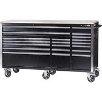 HDRC7220 HD Series Roller Cabinet, 20 Drawers, 72" W x 24" D x 42-3/10" H, Black Cintas