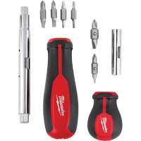 11-in-1 Multi-Bit Screwdriver & 6-in-1 Stubby Multi-Bit Screwdriver Set, 3"/9-4/5" L, Cushion Grip Handle Cintas
