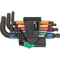 Jeu de cl&eacute;s coud&eacute;es multicolores 950/9 Hex-Plus , 9 mcx, M&eacute;trique Cintas