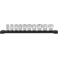 Douilles m&eacute;triques avec c&ocirc;t&eacute;s Four Flat, 10 Mcx, Prise de 3/8" Cintas