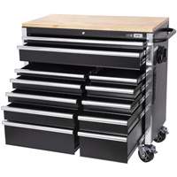 HDRC4112 HD Series Roller Cabinet, 12 Drawers, 41" W x 21" D x 40-3/10" H, Black Cintas