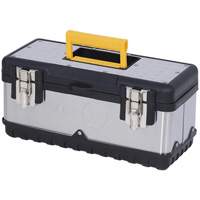 JPSTB-15 Stainless Steel Hand Tool Box, 6-1/4" D x 15" W x 7" H, Black/Silver Cintas