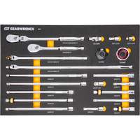 Ensemble d'outils &agrave; cliquet et d'entraînement 3/8" &agrave; 90 dents avec plateau de rangement en mousse Cintas