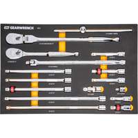 Ensemble d'outils &agrave; cliquet et d'entraînement 1/2" &agrave; 90 dents avec plateau de rangement en mousse Cintas