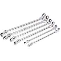 Jeu de cl&eacute;s &agrave; cliquet double m&eacute;triques &agrave; 12 pans et 90 dents Gearbox, T&ecirc;te articul&eacute;e, 6 morceaux, M&eacute;trique Cintas