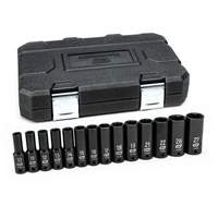 6 Point Metric Socket Set, 14 Pcs, Impact, 1/2" Drive Size, Deep Cintas