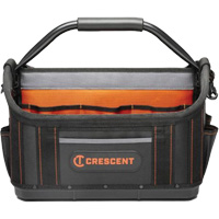 Sac ouvert de 17" pour outils d'ouvrier, Polyester, 25 pochettes, Noir/Orange Cintas