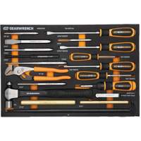 Jeu de tournevis & outils de frappe dans un plateau de rangement en mousse Cintas