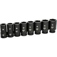 6 Point SAE Socket Set, 8 Pcs, Impact, 3/4" Drive Size, Deep Cintas