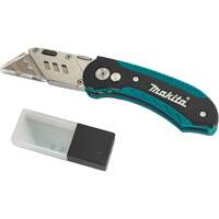 Folding Quick-Change Jobsite Utility Knife with 10-Piece Replacement Blades, Steel Blade Cintas