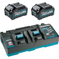 XGT Dual Port Rapid Charger Starter Kit with (2) 4 Ah Batteries, 40 V, Lithium-Ion Cintas