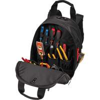 Phantom Collection 36-Pocket Tool Backpack, 11" L x 14-1/2" W, Black, Ballistic/Polyester Cintas