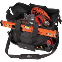 Phantom Collection 18" Contractor's Tool Bag, Ballistic Polyester, 25 Pockets, Black Cintas