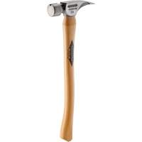 Marteau &agrave; face lisse en titane avec manche incurv&eacute; en noyer, 14 oz, Prise en Bois, 18" lo Cintas
