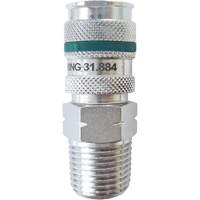 Raccord rapide QUIKSILVER Ultraflo 7,8 mm, Acier zingu&eacute;, 1/2", NPT m&acirc;le, 362 PSI Cintas