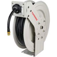 MAXREEL Single-Arm Automatic Rewind L Hose Reel with Rubber Hose, Air, 3/8" x 50', Single Hose, 250 PSI Cintas