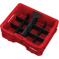 Bac &agrave; profil bas PACKOUT, 15" x 18-5/8" x 6-5/8", Noir/Rouge Cintas