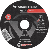Meule HP &agrave; moyeu d&eacute;port&eacute;, 7" x 1/4", Arbre de 7/8", Type 28 Cintas