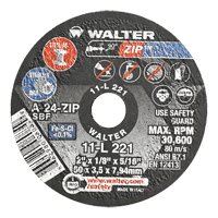 Portable Small Diameter Reinforced Cut-Off Wheels - Zip, 2" x 1/8", 5/16" Arbor, Type 1, Aluminum Oxide, 31000 RPM Cintas